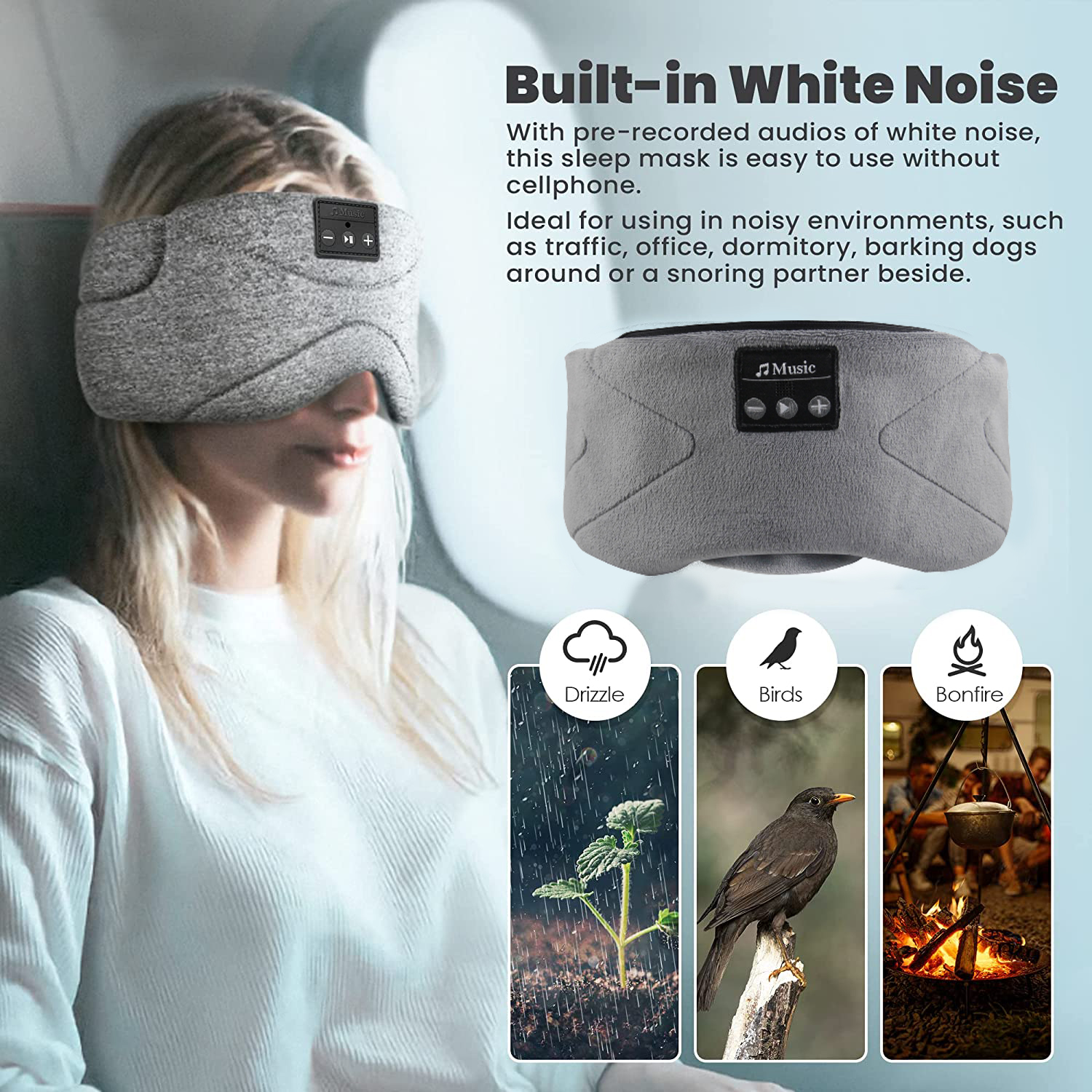 White Noise Bluetooth Sleep Eye Mask - eye mask for sleeping | Dream