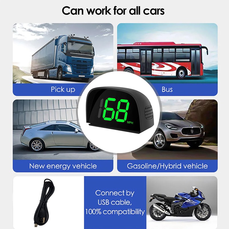Car Speedometer Digital GPS Speed O MPH HUD Head Up Display — image 3