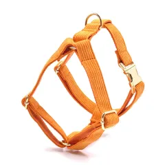 Corduroy Pet Chest Back Dog Vest Laser Lettering - Orange - View 1