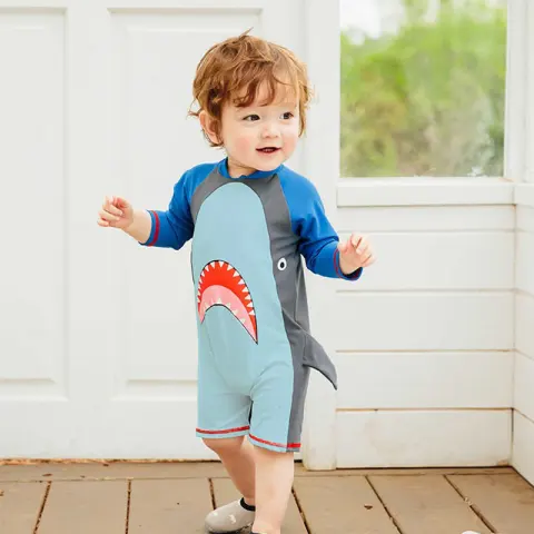 Children's Swimsuit Boys One-Piece Middle and Small Kids Cute