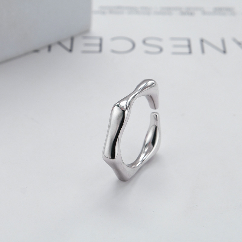 Women's S925 Silver Geometric Personality Ring Pentagon