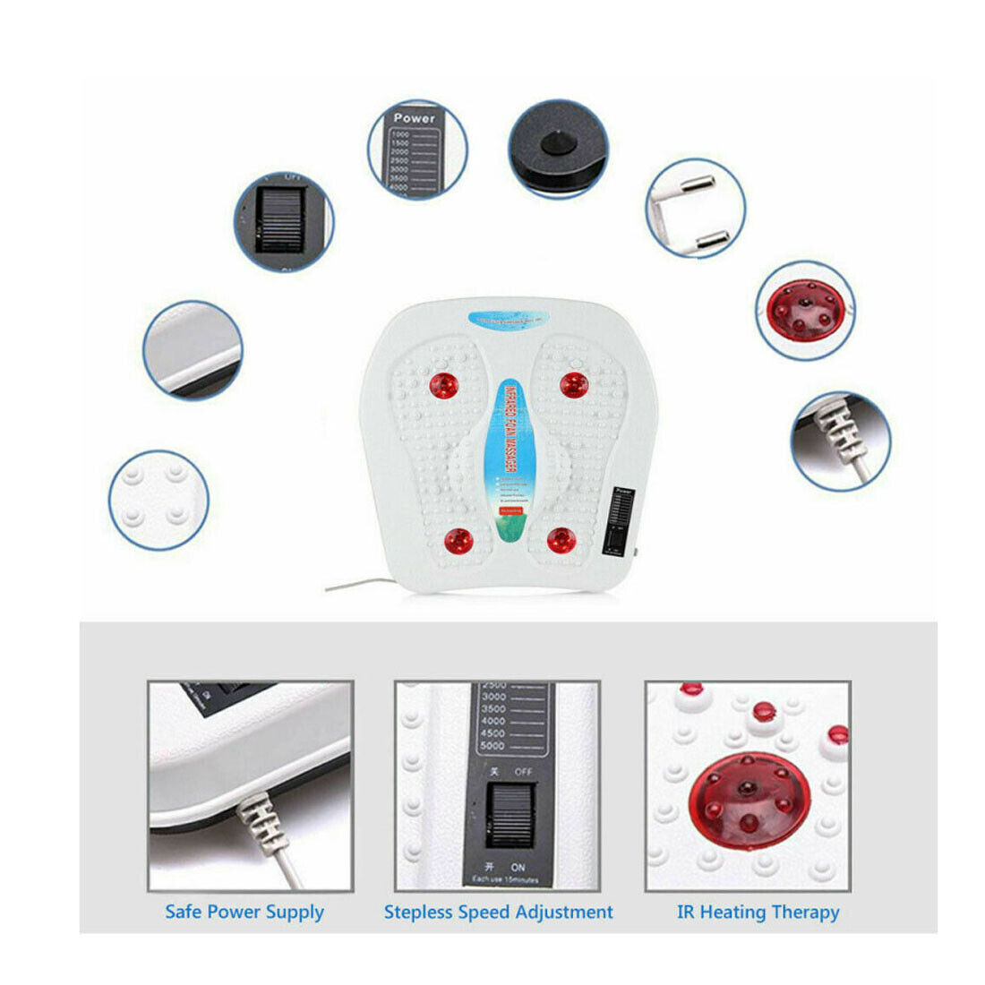 Foot Leg Vibration Blood Circulation Booster Feet Massager With Heated 9 Modes