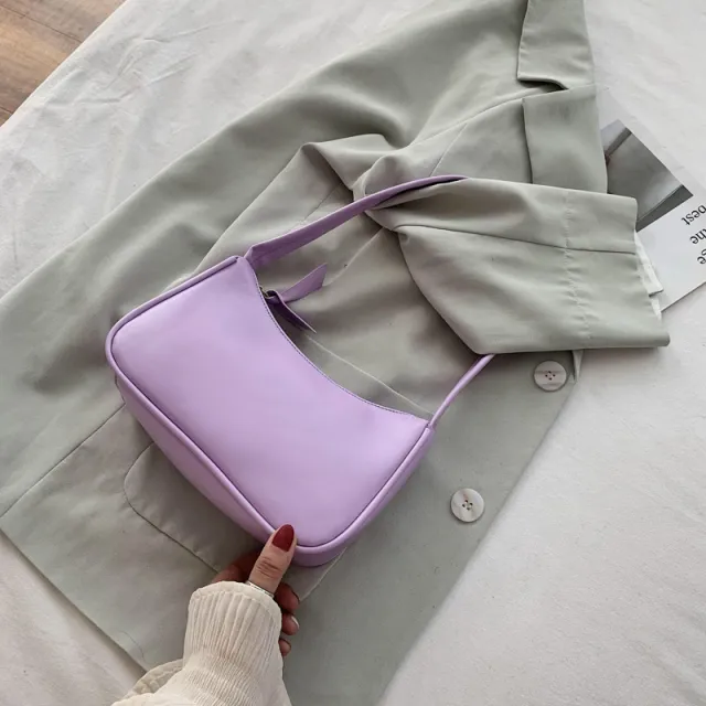 Vintage Solid Color Underarm Bag For Women Purple - Shop at LoveMi