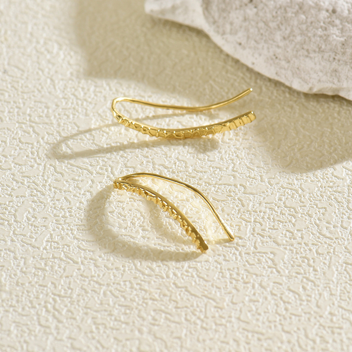 Cross-Border European Light Luxury Earrings For Women, Geometric Line U-Shaped Hook Stud Earrings, Niche Elegant Premium Daily Ear Jewelry