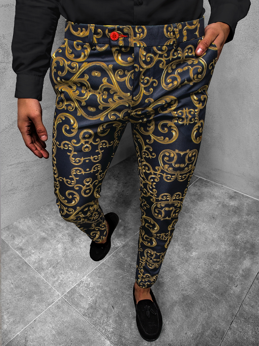 Men's Fashion Stripe Print Casual Pants