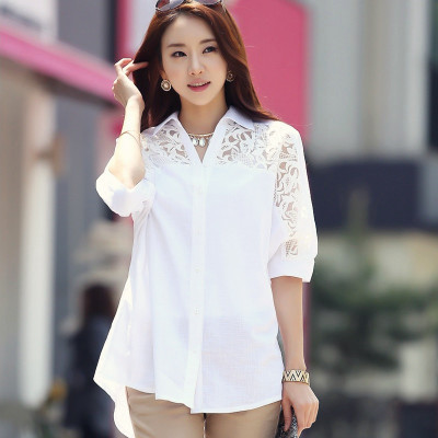 Title 6, Loose Five-point Mid-sleeve Short-sleeved Shirt