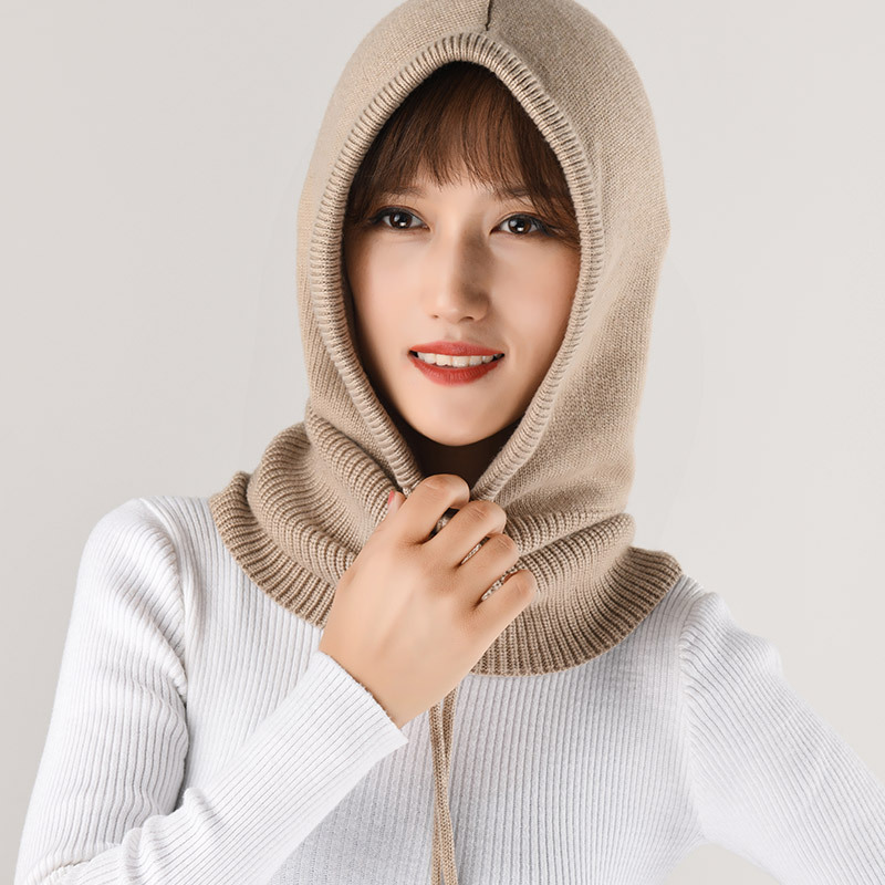 Ear Knit Wool Scarf Bib Women Pullover