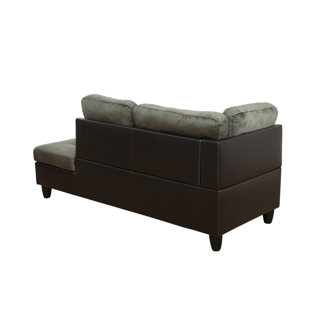 Pickup Only--Taupe Flannel And PVC 3-Piece Couch Living Room Sofa Set