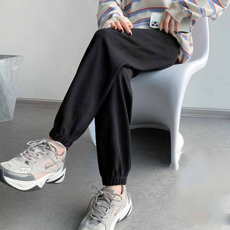 Women's Waffle Casual Loose Harem Trousers