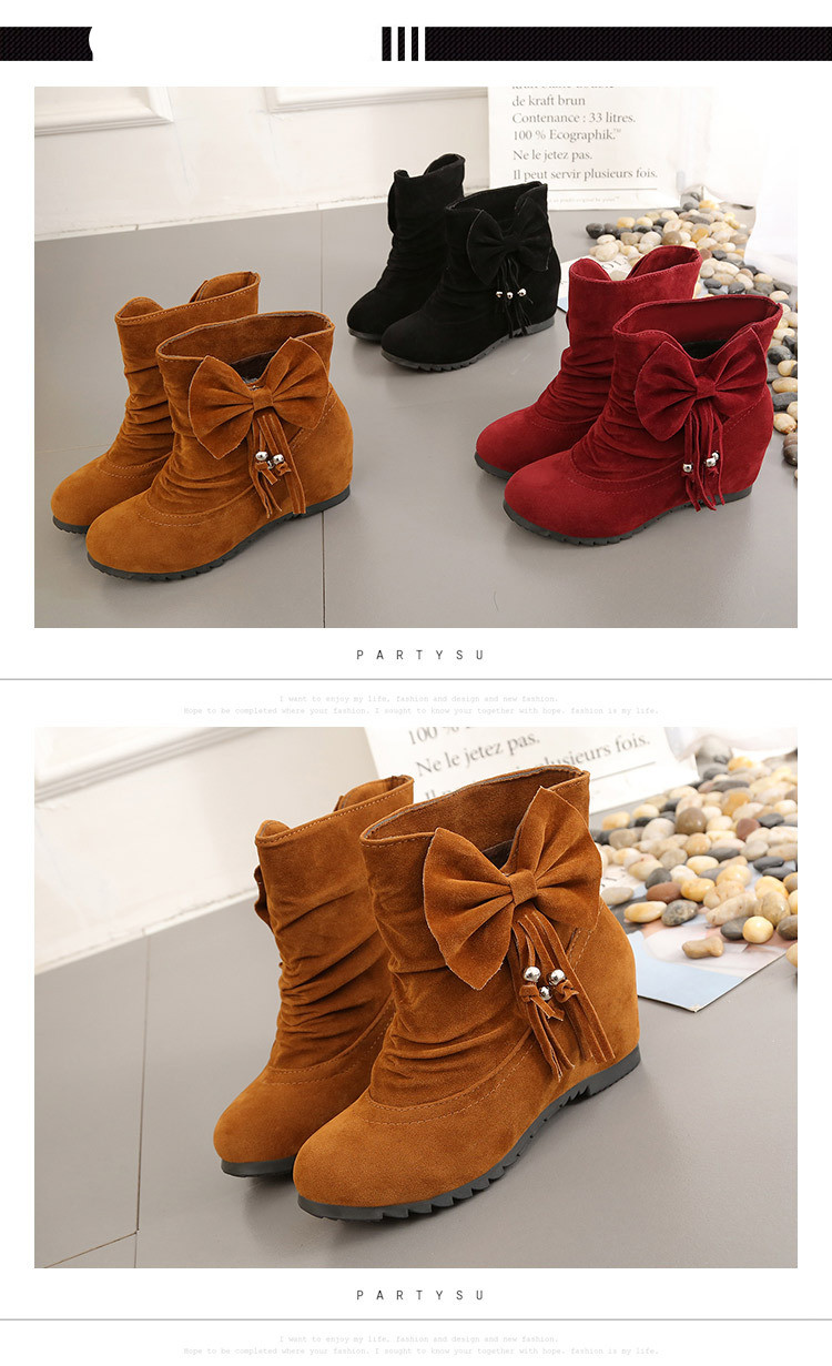Women's Short Boots With Inner Bow