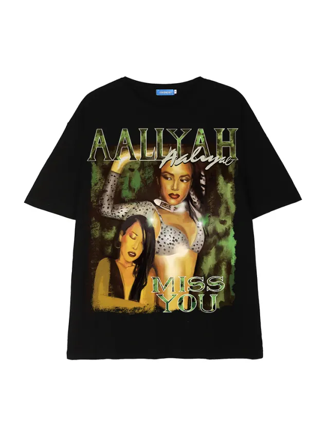 American Retro Black T shirt Short Sleeve Female Black - Shop at LoveMi