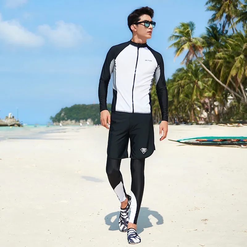 Split Long Sleeve Sunscreen Quick Dry Swimming - 2001Male-L