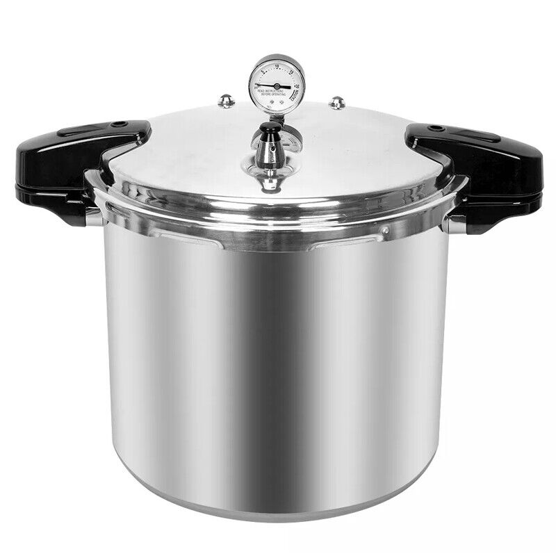 23L Large Pressure Canner Cooker Commercial Kitchen Cookware Gauge