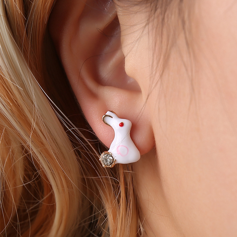 Red Flower Leaf Cute All-match Soft Earrings