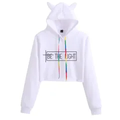 Trendy Personality Cat Ear Sweater Women - White B - View 1