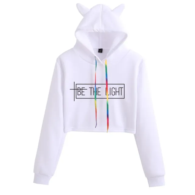 Trendy Personality Cat Ear Sweater Women White B - Shop at LoveMi
