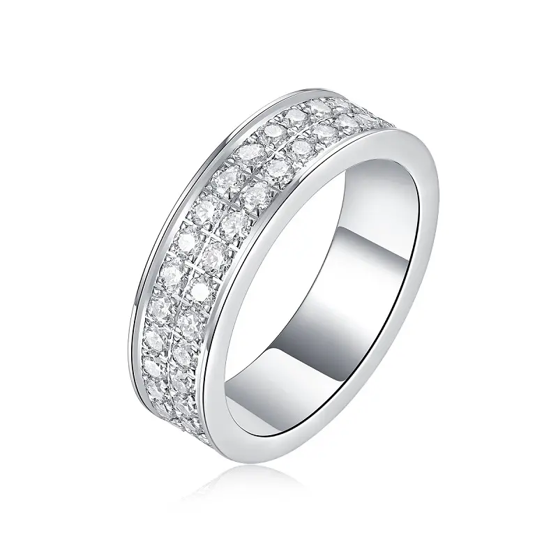 S925 Silver 3.3g Platinum Plated Moissanite Ring