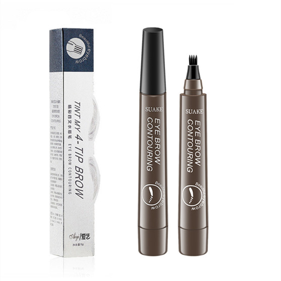 Drawing Eyebrow Pencil YIBER Eyebrow Pencil Double headed Four Bifurcated Liquid Eyebrow Pencil Thick Multi color Anti watercolor Makeup Dyed Eyebr... Grey Brown - Shop at LoveMi