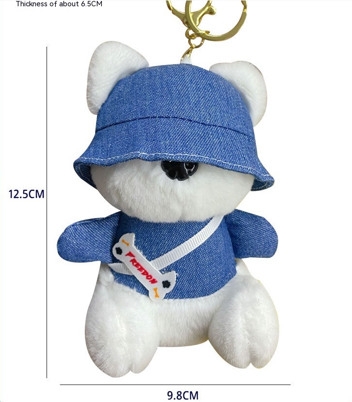 Title 1, Puppy Plush Doll Keychain Pendant Female Backpa...