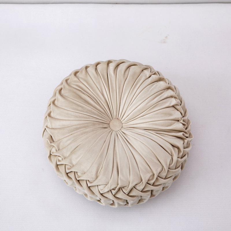 Round Velvet Silk Throw Pillow