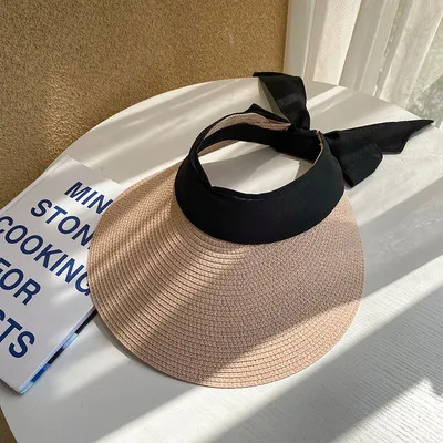 Bow Knot Beach Sunscreen Big Brim Hat Pink - Shop at LoveMi