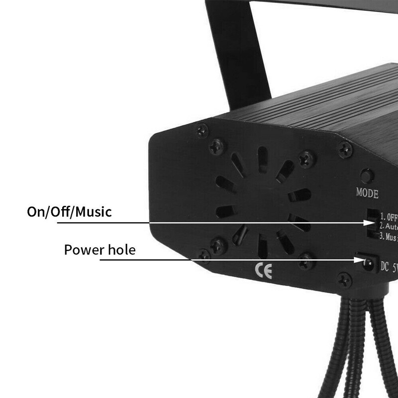 Mini Laser Projector Stage Lights LED R&G Lighting DJ Disco Party KTV Club Home — image 7