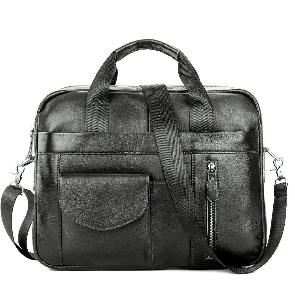 Men's Portable One-shoulder Cross-body Briefcase - Black