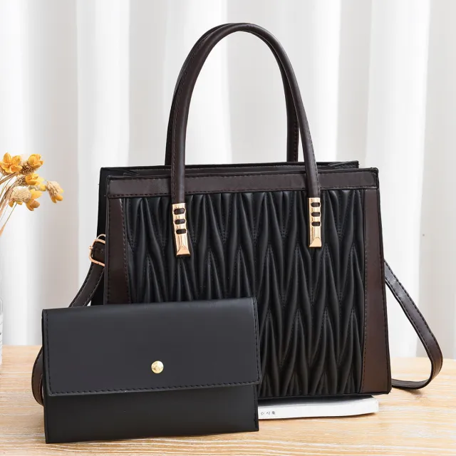 Lingge Simple Fashion Large capacity Single shoulder Messenger Female Bag Black - Shop at LoveMi