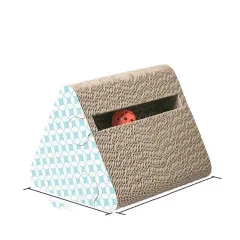 Cat Scratch Board Corrugated Paper Catnip Cat Box Wear-Resistant Scratch Resistance Vertical Plate Nest Cat Scratch Pad Rub - Equilateral Iron Tria... - View 1
