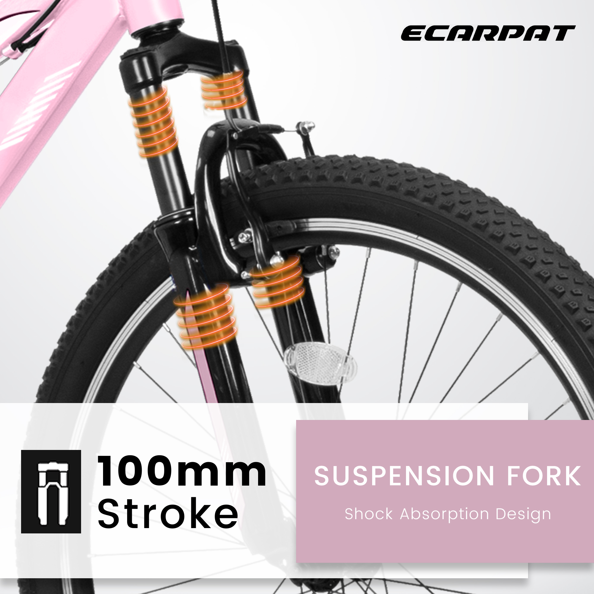 A26208D Mountain Bike 24 26 Inch, High-Density Carbon Steel Frame, 21 Speed, Front Suspension, Dual V-Brakes, Pre-Assembled For Men Women Teens