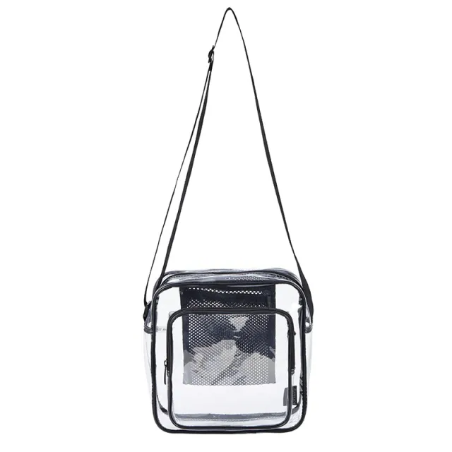 Fashion Transparent Jelly Bag Summer Portable Diagonal One shoulder Beach Bag Transparent - Shop at LoveMi