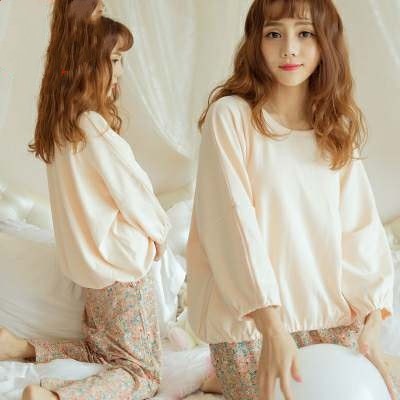 Title 10, Long sleeve pajamas for women in autumn and win...