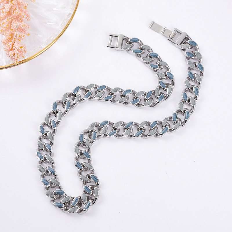 Fashion Starry Sky Blue Simple Punk Necklace
