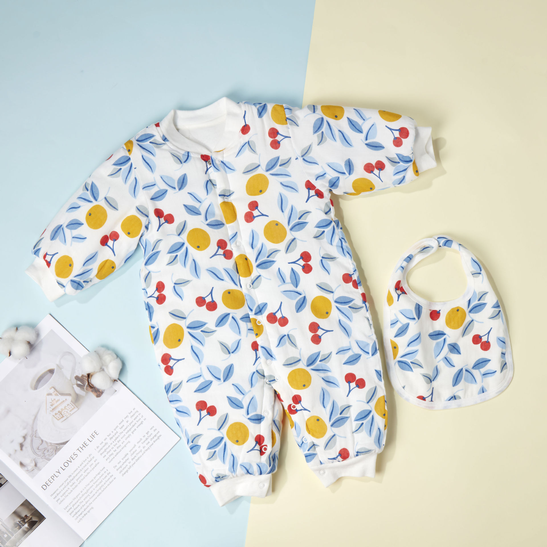 Cotton Yarn Cotton Baby Split Leg Onesies To Keep Warm