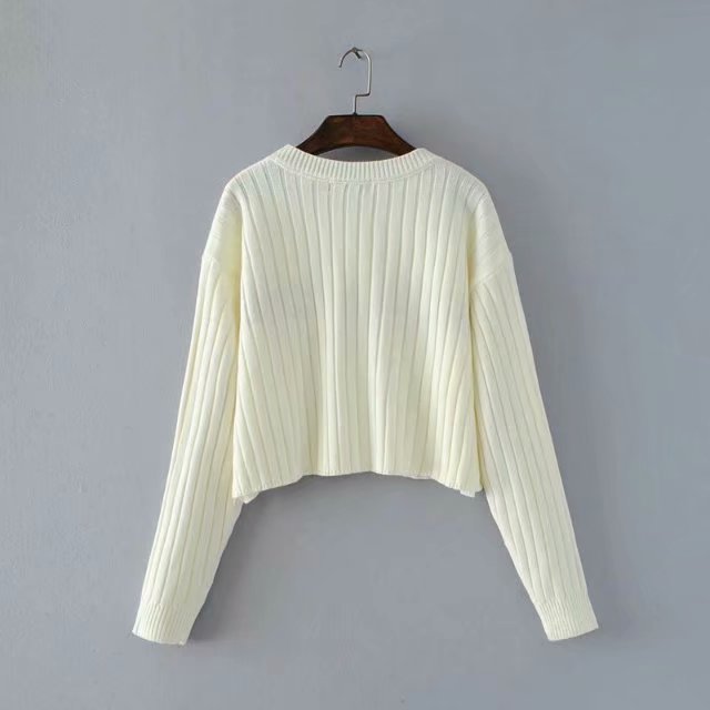 Title 4, Retro Colorblock Loose Long-sleeved Knitted Swe...