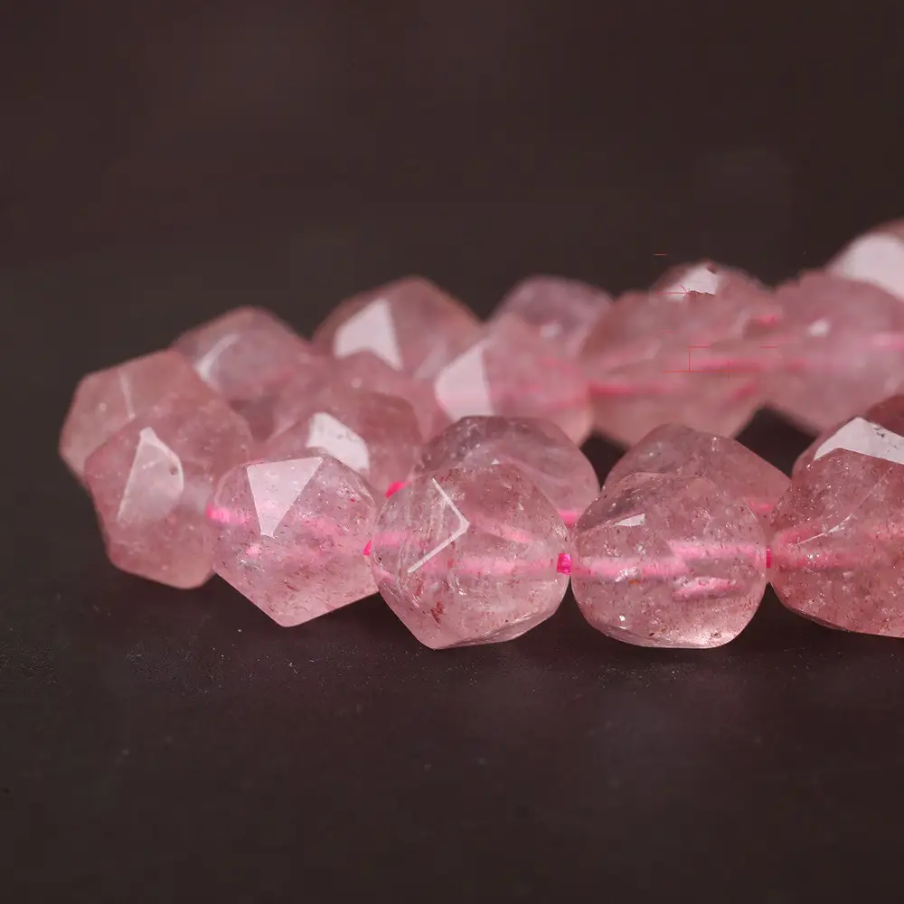 Creative Strawberry Crystal Faceted Loose Bead Necklace