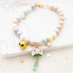 Fairy Girl Cat Pearl Necklace Pendant Pet Collar - Health Beliefs - View 1