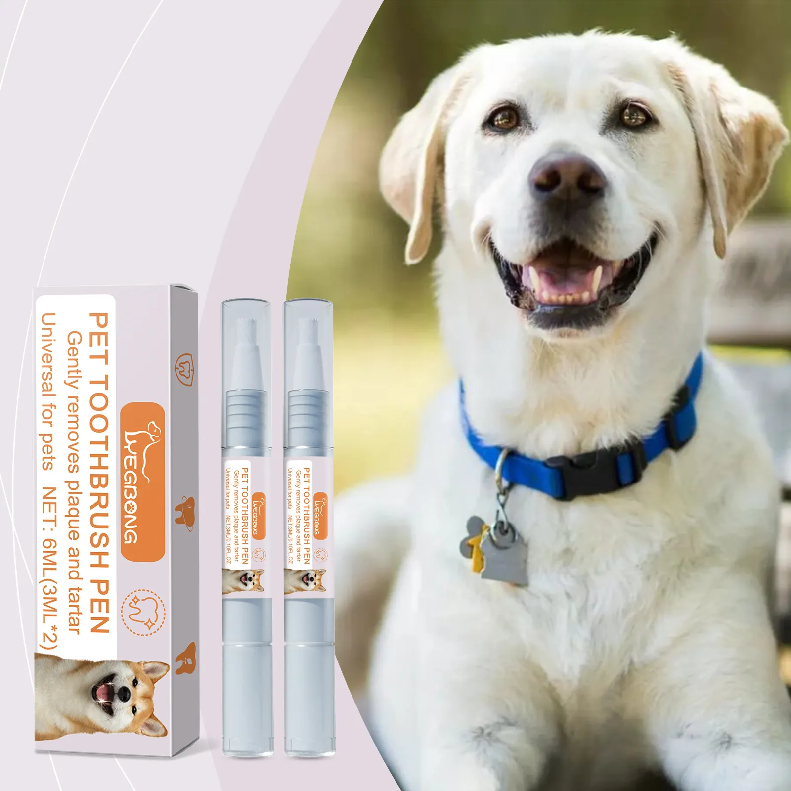 Pet Dental Toothbrush Pen 2Pack Dog Cat