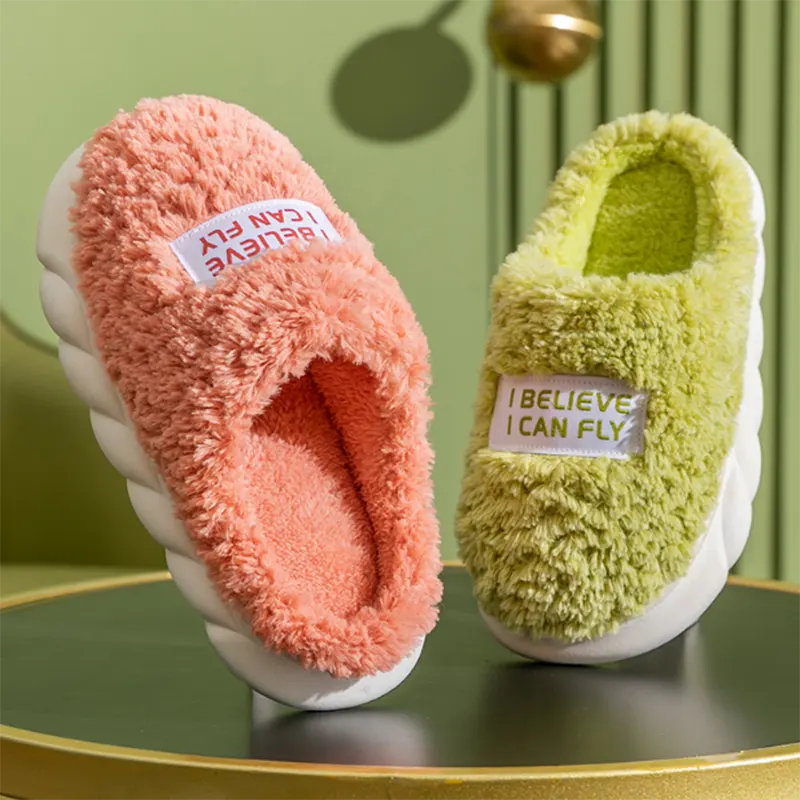 Warm Plush Slippers Home Shoes for Women Couple Winter