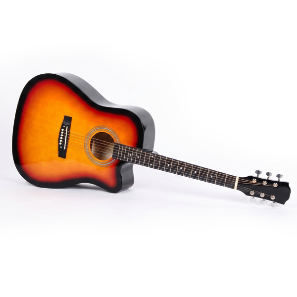 Sunset Color 41-inch Dreadnought Barrel-shaped Cutaway Acoustic Guitar With Pick, Strings, Capo, Gig Bag, Tuner, Wrench Tool, And Shoulder Strap — foto 11