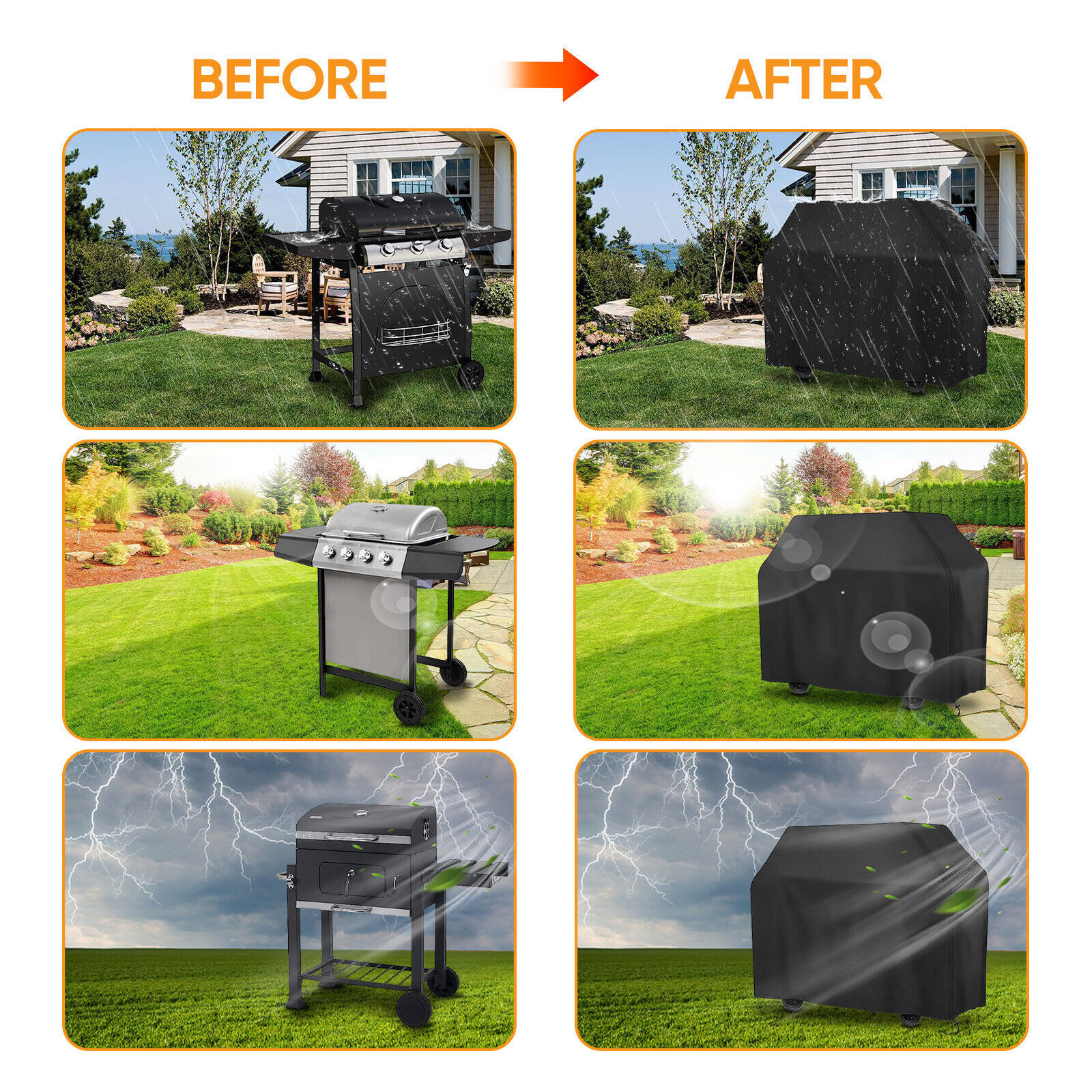 Heavy Duty BBQ Cover Waterproof Barbecue Gas Smoker Grill Patio Garden Outdoor — image 3