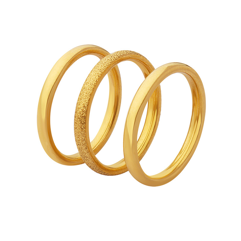 Titanium Steel Fashion Matte Set Ring