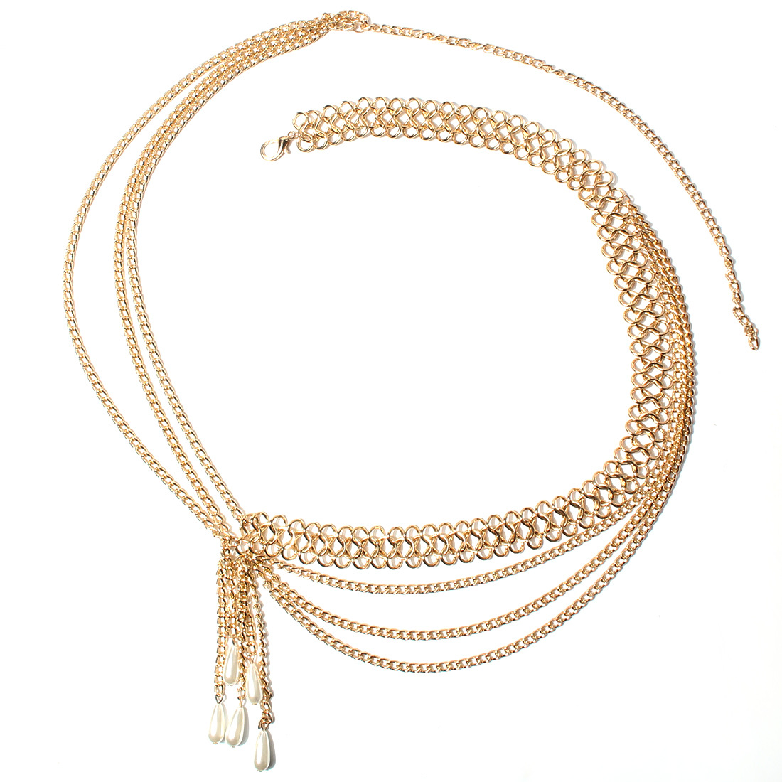 Title 6, Body Chain Exaggerated Geometric Pearl Droplet ...