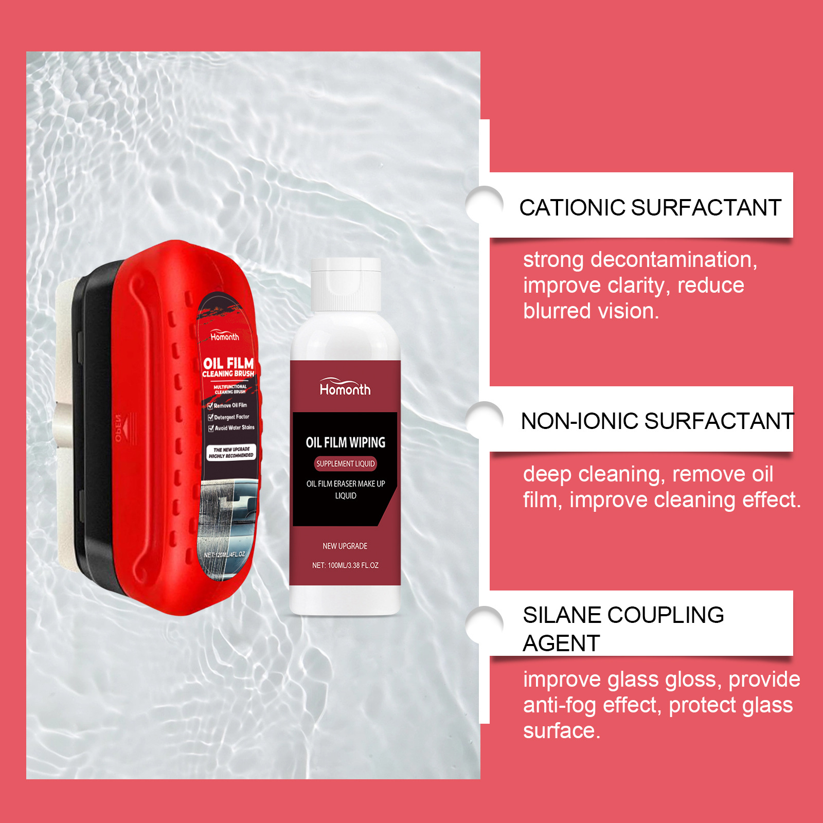 HOMONTH Cross-border Car Windshield Cleaning Kit - Glass Window Cleaning, Stain Removal, Waterproof And Rainproof For Cars. 2