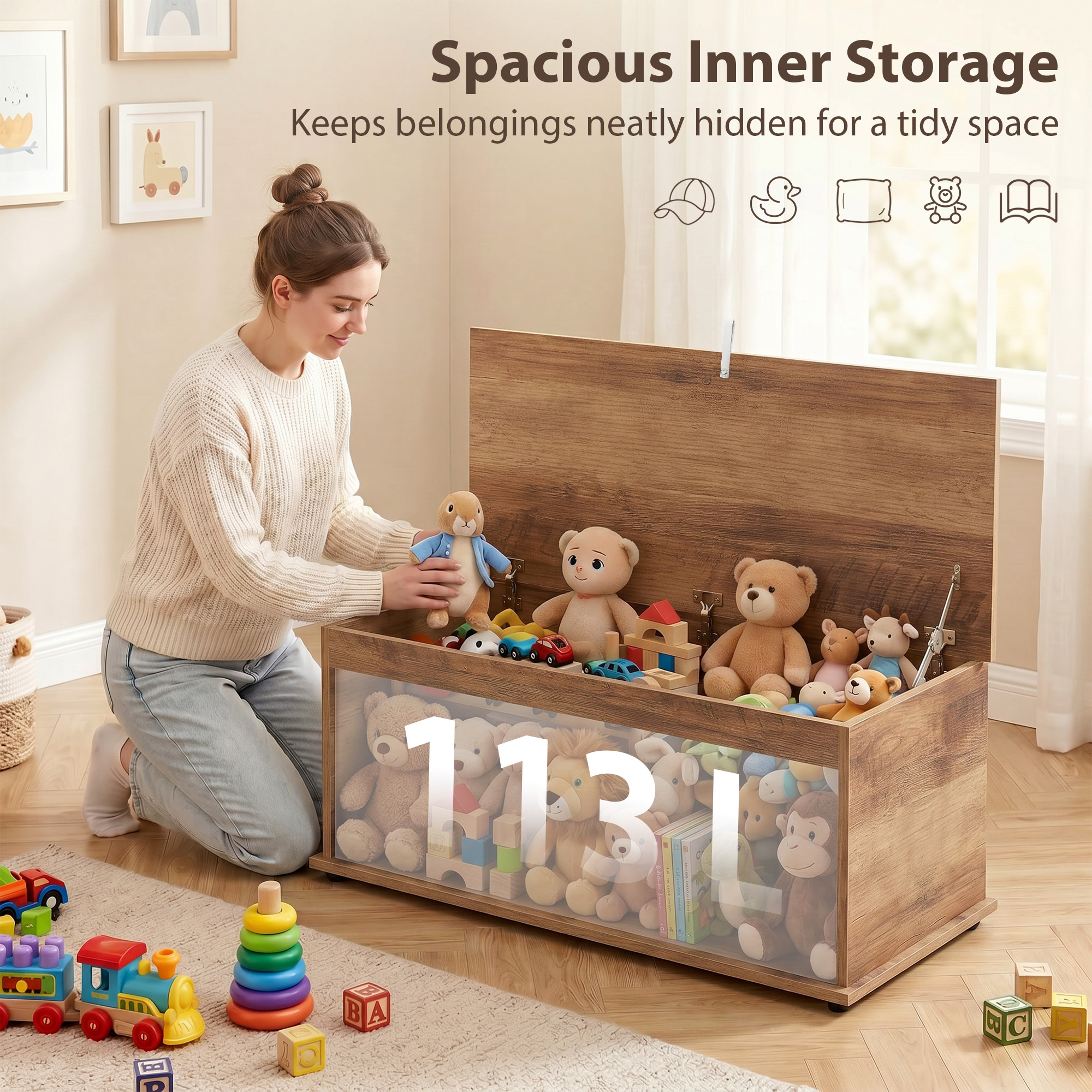 Storage Box,large Capacity 113 Liter Blanket Box,shoe Stool