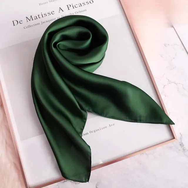 Women's Decorative Spring And Autumn All match Solid Color Thin Silk Scarf Green - Shop at LoveMi