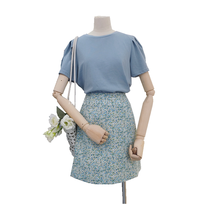 Floral Chiffon High Waist Short Bust Skirt