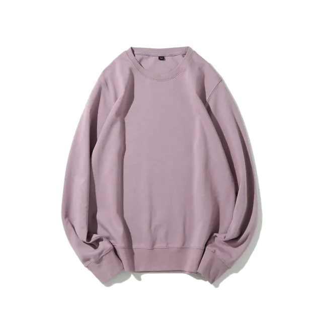 Solid Healthy Round Neck Sweater Long Sleeve Purple - Shop at LoveMi