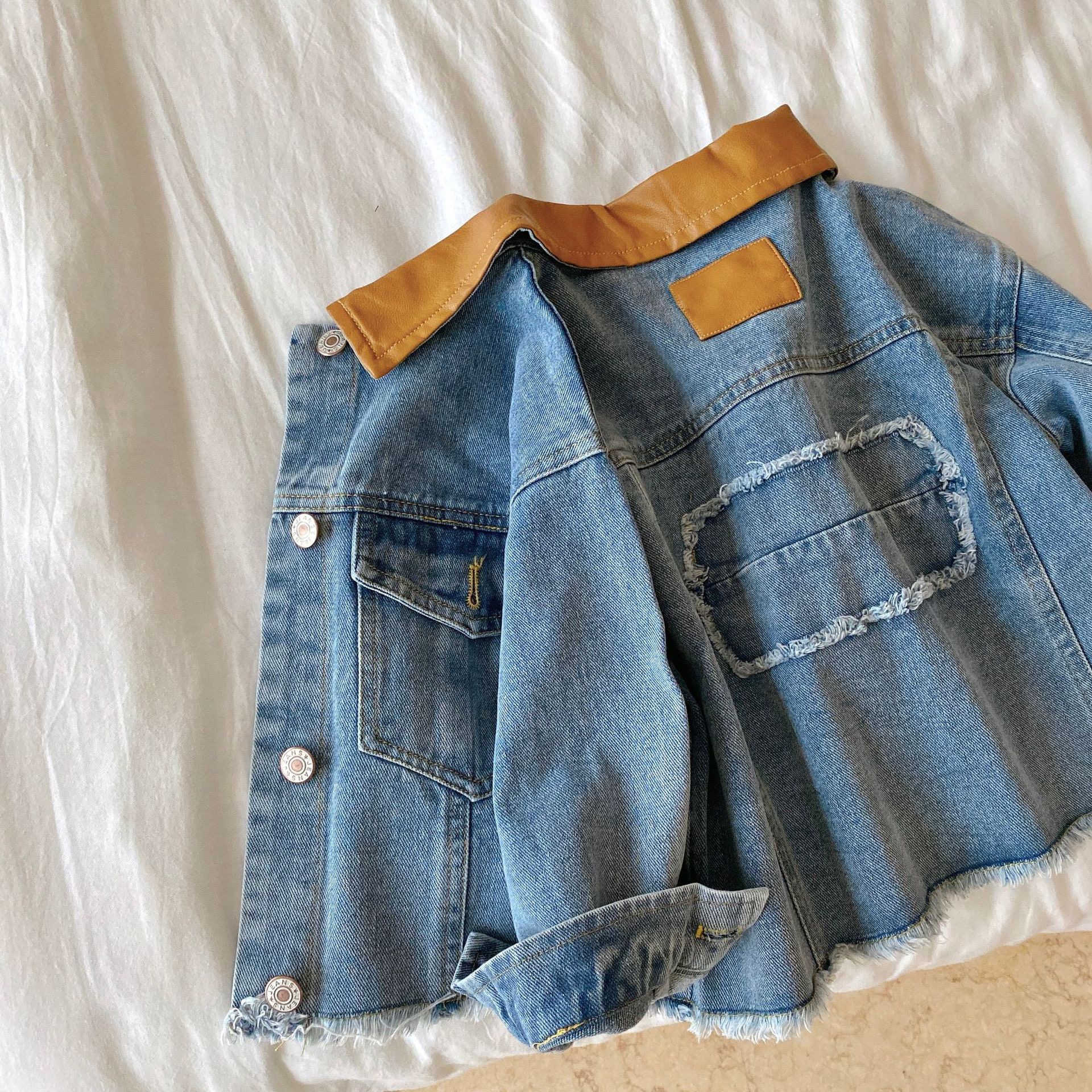 Children's Stitching Denim Jacket Boys And Girls All-match Cardigan Top