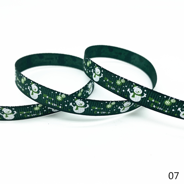 Size 5 10mm Christmas Ribbon Printed Grosgrain Ribbon